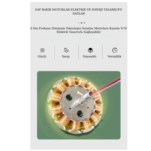 Gizli kanat kumandalı ürünün güçlü motoru ve performansı